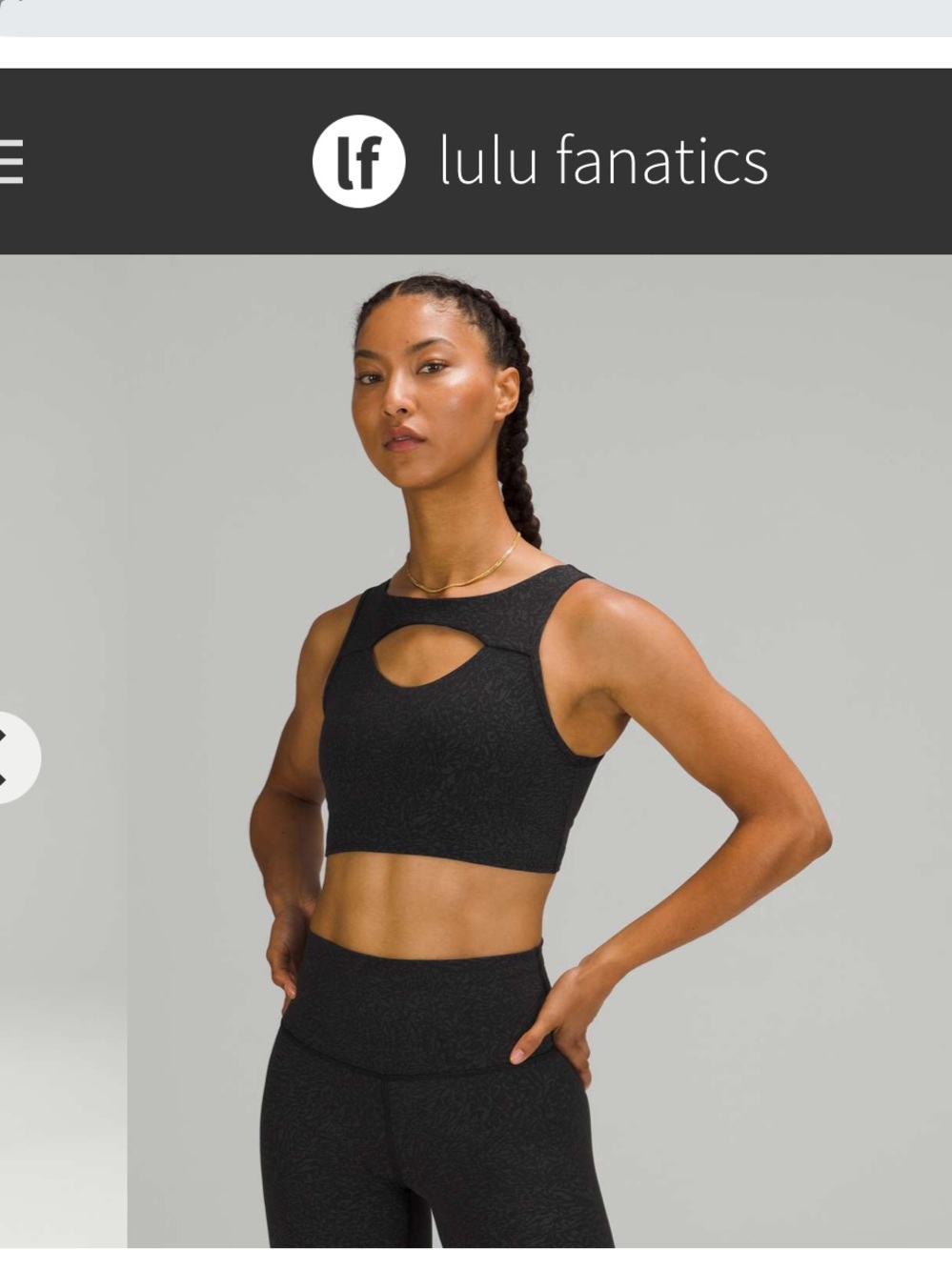 Lululemon Everlux Cut-Out Train Bra Medium Support 6 B/C Cups Crunch Black